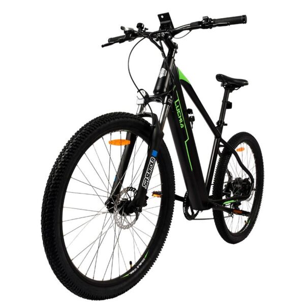 Bicicleta eléctrica MTB Spica verde 27.5" con frenos hidráulicos - Imagen 3