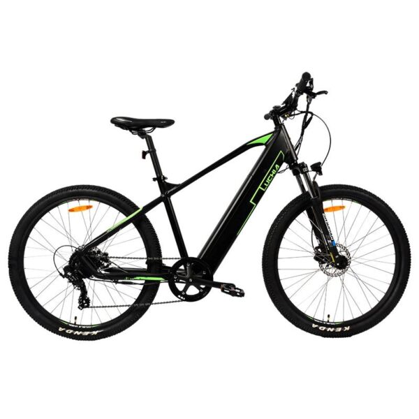 Bicicleta eléctrica MTB Spica verde 27.5" con frenos hidráulicos
