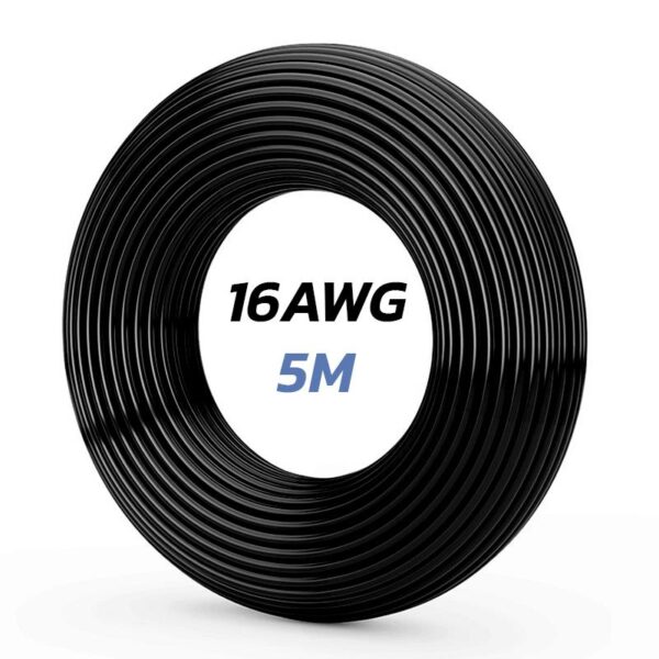 Cable negro 16 AWG - 5M