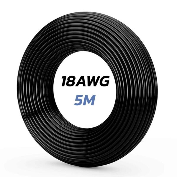Cable negro 18 AWG - 5M