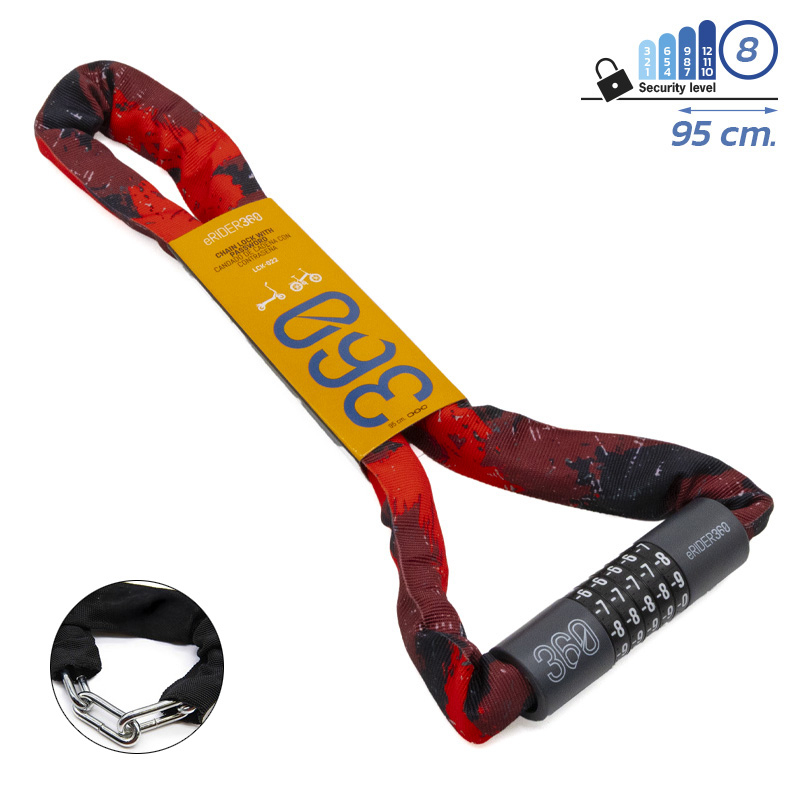 Candado de contraseña EWLK022 funda tela roja