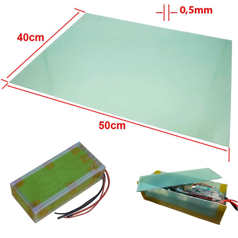 Plancha fibra de vidrio 50x40cm 0.5mm