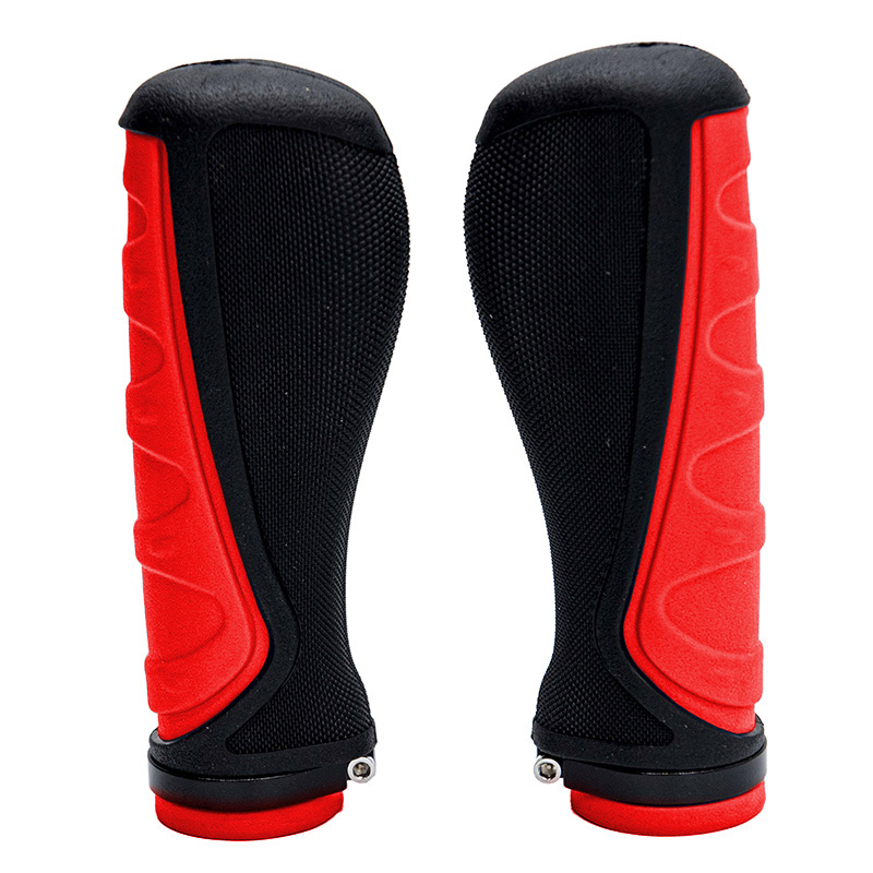 Puños de silicona ergonómicos con bloqueo rojos - 2 uds