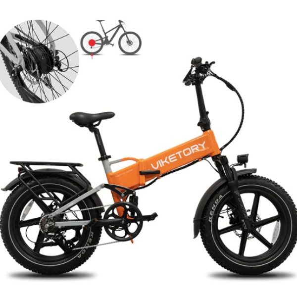 BRAVE ebike fatbike plegable-Naranja-Gris (1)